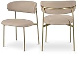 Meridian Furniture 759Taupe-C Lupita Collection Modern | Contemporary Dining Chair with Soft Taupe Vegan Leather, Brushed Gold Metal Frame, 21.5' W x 23' D x 31.5' H, Taupe, Set of 2