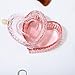 MTJYQYF Vintage Glass Jewelry Box - Heart Shaped Display Box for Storage Ring Earring Trinket Jewelry, Pink Cute Room Decor for Girl U2-GRB003-Pink