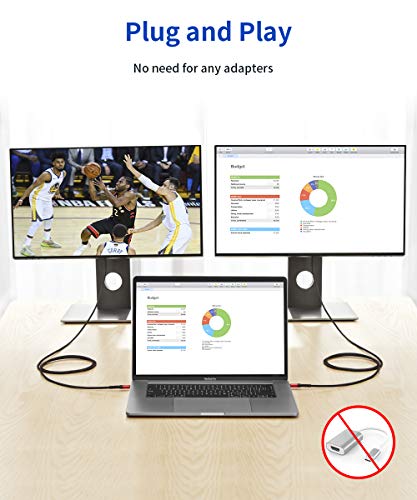 Image of JSAUX USB C to HDMI Cable 6.6ft | 4K@60Hz USB 3.1 Type C to HDMI 2.0 Cord, Compatible with Thunderbolt 3 /4, iPhone 17 /Pro /Pro Max,16 /Pro /Pro Max, MacBook Pro /Air, Galaxy S8 to S24, iPad Pro,iMac-Red