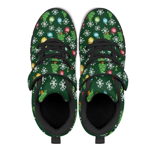 Kids Christmas Shoes for Girls Boys Single Buckle Sneakers Breathable Lightweight Mesh Running Walking Shoes2