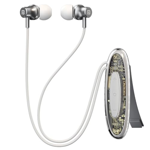 Image of Portronics Harmonics Y5 Bluetooth Wireless In Ear Earphone with strong Clip, Upto 24 Hour Playback,Dual Pairing, HD Clarity Mic, Transparent Design,Magnetic Buds, Bluetooth V6.0,Type C Charging(White)