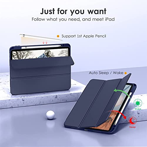 Image of ProElite Case Cover for Apple iPad (A16) 11th /10th Generation (2025 /2022), Transparent case Cover with Pencil Holder for iPad 11th /10th Gen 2025 /2022, Dark Blue