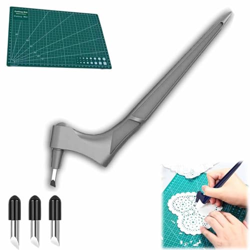 Pefctiordent Tool, Pefctiordent Cutting Tool, Pefctiordent Cutter, 360-degree rotating blade with 15/30/45-degree blade cutting mat, Pefctiordent Cutting Craft Tool (Gris)