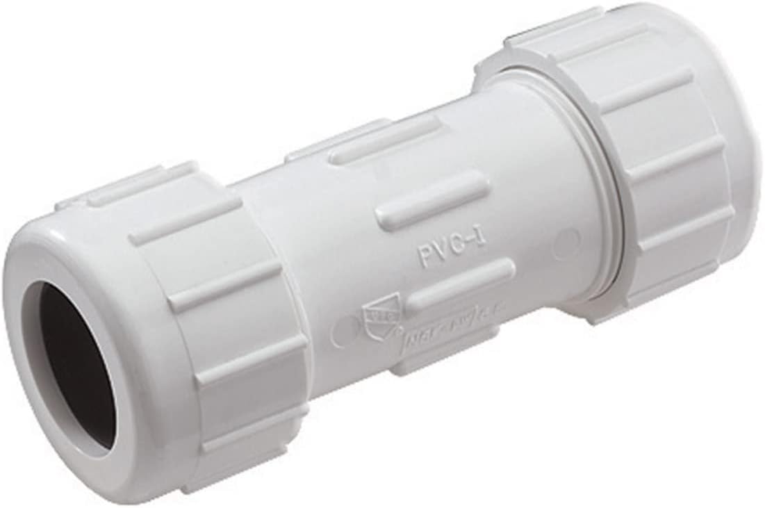 NDS Schedule 40 1-1/4 Compression x 1-1/4 Dia. Compression PVC Coupling - Case of: 1