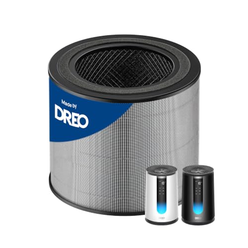 DREO Air Purifier 338/338S (DR-HAP008/008S) Genuine Replacement Filter Supports HEPA Sleep Mode 3-in-1 Activated Carbon Filter for PM2.5 Smoke Odor Dust & Pollen 1 Pack (Replacement Filter Only)