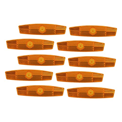 GALPADA 10pcs Small Wheel Reflectors Wheels Bicycle Wheel Reflectors Compact Reflective Bicycle Reflector Cycling Warning Reflectors Bicycles Plastic Bikes Reflectors Bike Supply Orange
