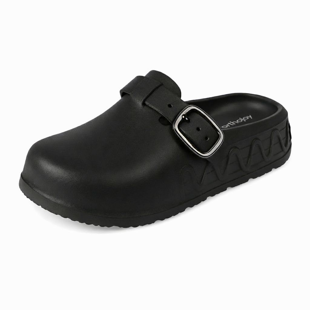 Orthopedic Arch Support Clogs for Women – Comfort Slip-On Toe Post Slides with Adjustable Strap & Cushion Sole-image-6