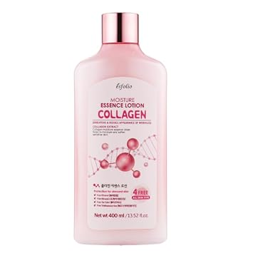 Esfolio Made in Korea Collagen Peptide Moisture Essence Lotion Hydrating & Nourishing Face & Body Lotion with Collagen & Peptides Lightweight Daily Moisture 400ml / 13.53 fl oz