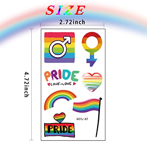 71 Pcs Rainbow Temporary Tattoos Pride Day Fake Tattoo Stickers Heart Love Stripes Waterproof Body Paints Decal For Pride Parade Festival Gay Party Decorations Lgbtq Favor Party Supplies (10 Sheets) #TOP3