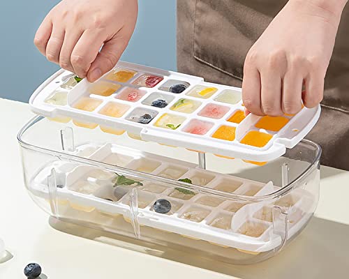 Ice Cube Trays For Freezer, Food-Grade Silicone Ice Cube Tray With Lid And Storage Bin, Bpa Free, Easy-Release 48 Small Ice Cubes Maker Mold, For Cocktail, Whiskey, Coffee (Pink) #TOP4