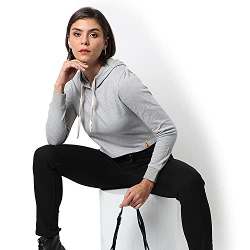 Image of PINACOLADA Women's Double Striped Hoodie with Ribbed Hem for Casual Wear | Hooded Neck | Long Sleeve | Pull On Closure | Cotton Sweatshirt Crafted with Comfort Fit for Everyday Wear
