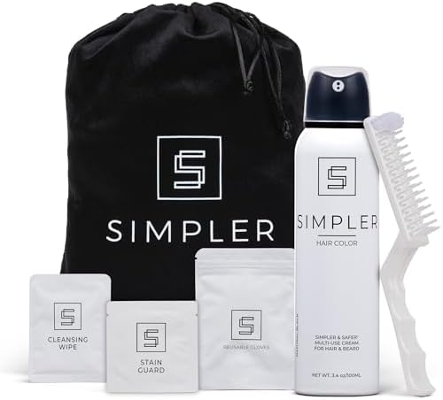 Simpler Hair Color for Men Kit for Full Gray Coverage - Medium Brown Men’s Hair Dye - Easy Hair or Beard Dye for 100% Gray Coverage - Ammonia Free Hair Color, Beard Coloring for Men