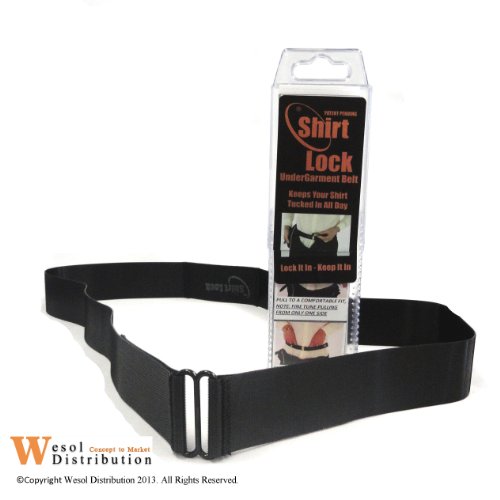 Black Shirt Lock Tuck Keep It In Shirt Strap Sticky Belt Holder Stay XL X-Large 1.5