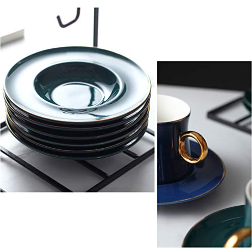 Tazas de Espresso Set de platillo de la taza de cerámica Conjunto de taza de té de porcelana Conjunto de platillos de… - Imagen 5
