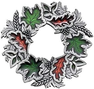 DANFORTH - Autumn Wreath Brooch Pin - Pewter - 2 1/8 Inch - Handcrafted - Made in USA