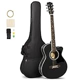 ALIMORDEN 39 Inch 6 Strings Basswood Cutaway Acoustic Matte Guitar Beginner Pack, Handcrafted Guitar...