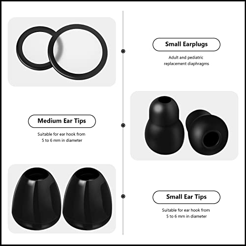 4 Sets Stethoscope Spare Parts Kit, Stethoscope Replacement Parts Stethoscope Accessories Stethoscope Ear Tips Accessories For Stethoscope (Black) #TOP2