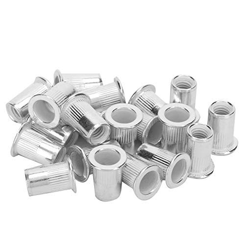 200 unidades de tuercas de remache de aluminio M6 con rosca, sujetadores de inserción roscada de calidad profesional para chapas y tuberías de metal, inserciones roscadas ecológica