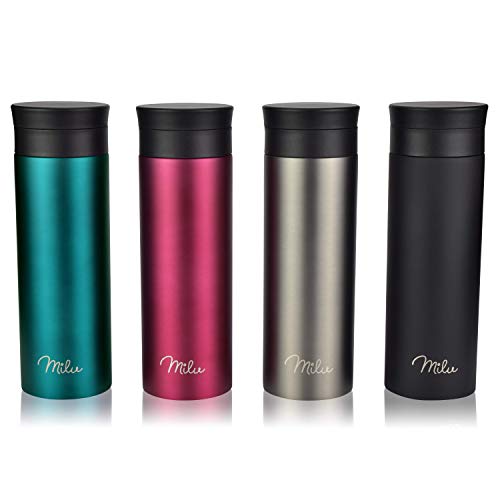 Milu Taza aislante de café y té para llevar - 350ml, 450ml 100% a prueba de fugas - acero inoxidable para beber - vaso… - Imagen 7