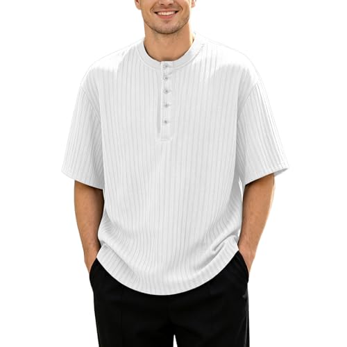 T-shirt rétro pour homme anti-transpiration à col rond et coupe droite