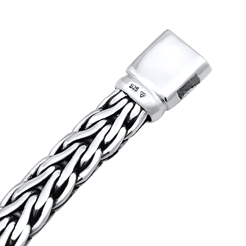 kuzzoi 925 Sterling Silver Round Byzantine Bracelet for Men, Length 8,27 inch - 9,05 inch, Width 0,35 inch, 1.83 oz4