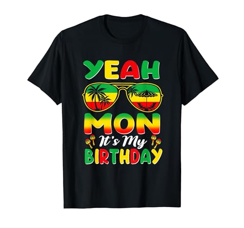 Yeah Mon It's My Birthday Jamaican Vacay Birthday Trip T-Shirt, Men, Black, X-Large