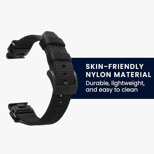 Correa de nylon ajustable para Garmin 20mm negro miniatura 3