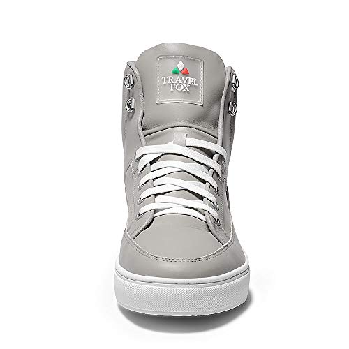 TRAVEL FOX Men's Jay Nappa Leather Round Toe Lace-Up High-Top Sneakers3