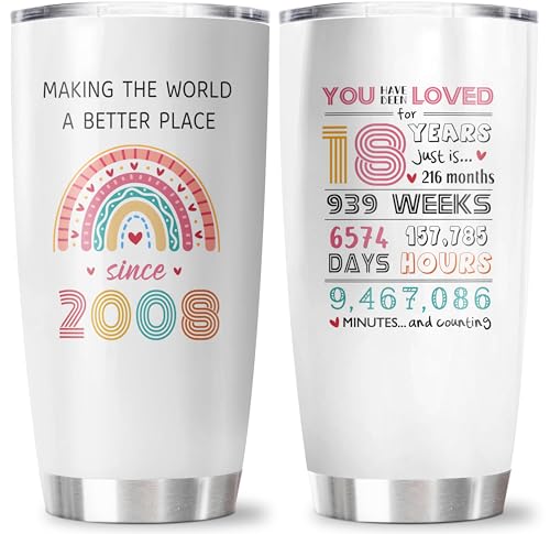 CVROY 18th Birthday Gifts for Girls Tumbler 20OZ 1PC, 18th