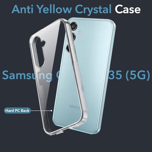 Image of Jkobi Lifetime Anti-Yellow Clear Back Cover Case for Samsung Galaxy M35 5G (Sleek Hard Crystal | Shockproof and Camera Protection)
