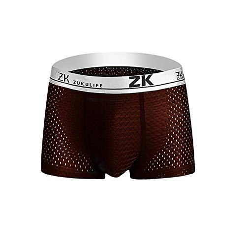 Preisvergleich Produktbild Charme Herren Unterwäsche, Wabenmuster, atmungsaktiv, Boxershorts, Eisseide, kurze Unterwäsche, Sport - Braun - X-Groß
