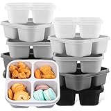 Honeydak - Paquete de 10 contenedores de aperitivos reutilizables con 4 compartimentos, cajas de aperitivos bento divididas...