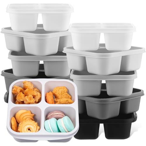 Honeydak 10 Pack Snack Containers Bento Boxes,Black and White Ombre Color