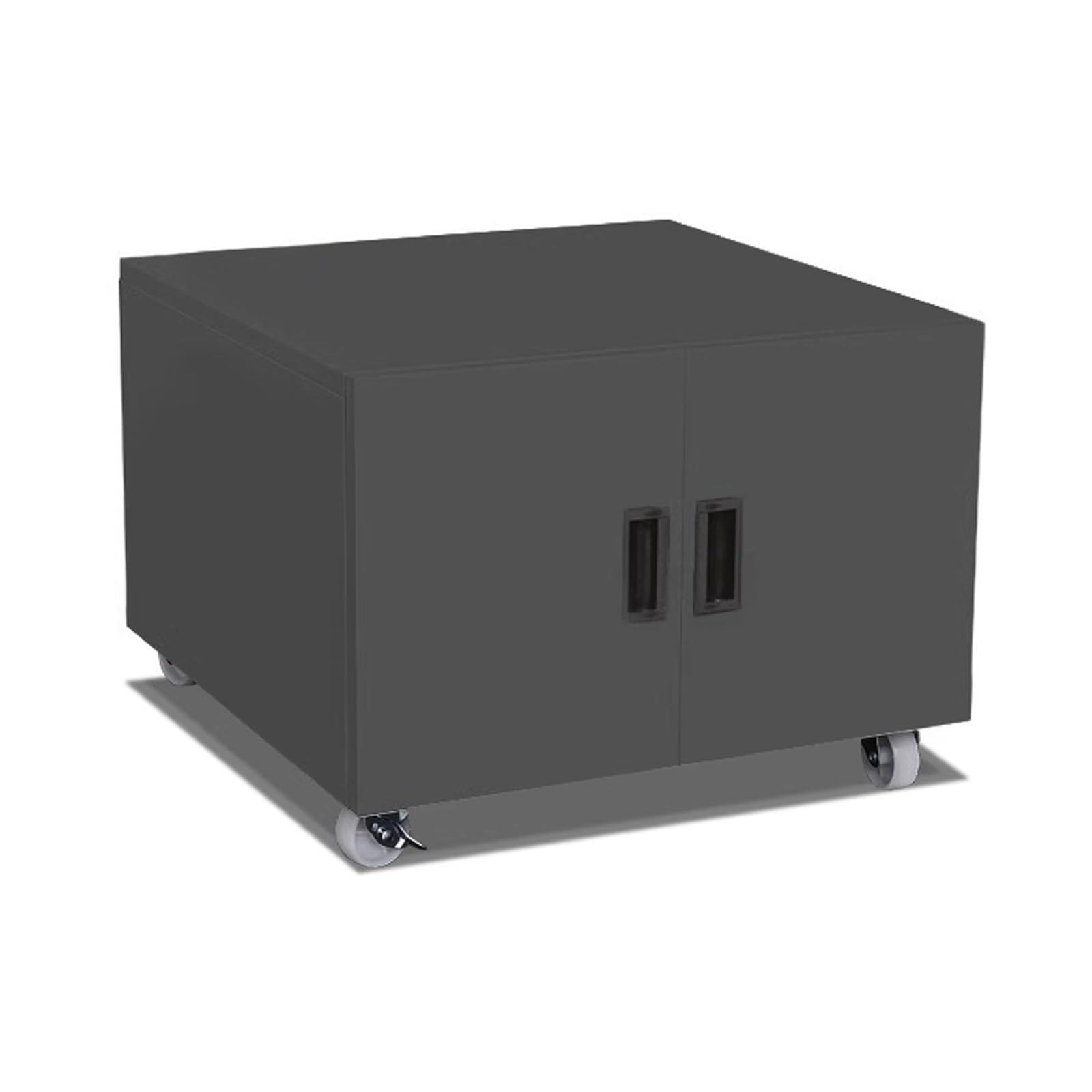 Mesa Impresora Ruedas Placa de Acero Engrosada Muebles Oficina Ruedas Universales con Freno Muebles Cafetera Estante Extraíble para Oficina Casa(Black,60 * 60 * 45cm)