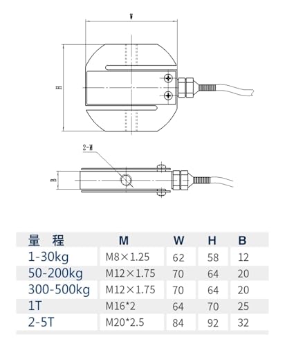 s type load cell pressure tensile force measuring 1kg 10kg 30kg 100kg 200kg 300kg 500kg 1t 2t 3t 5t0-10kg