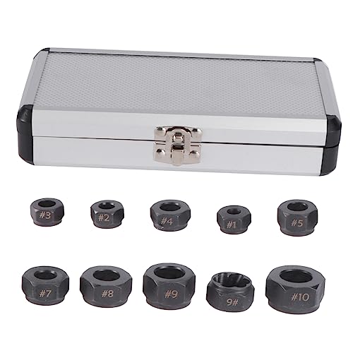 Lurrose 10 Pcs Set Nut Extractor Professional Bolt Remover for Stripped Nuts Rusted Damaged Bolts