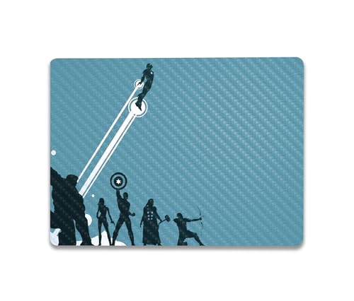 Image of MightySkins Carbon Fiber Skin Compatible with Microsoft Surface Laptop Go 3 (2023) Full Wrap Kit - Super Squad | Protective, Durable Textured Carbon Fiber Finish | Made in The USA