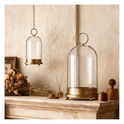 Large & Small Cloche Glass Dome Candle Holders