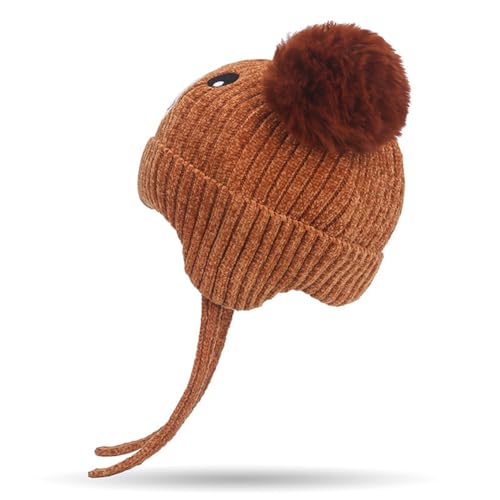 Baby Hat Cute Bear Soft Warm Cable Knit Beanie Toddler Fall Winter Hat Brown3