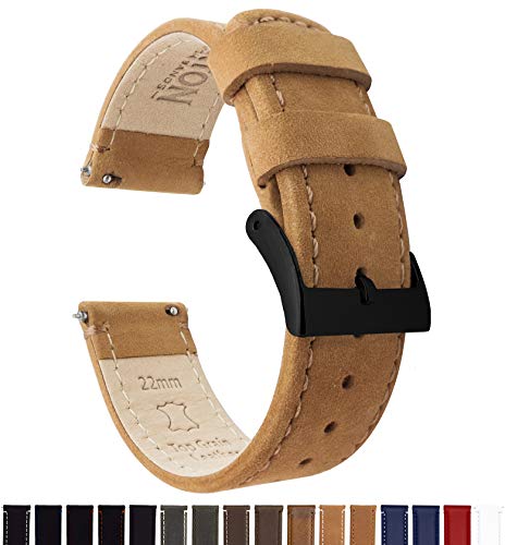 Image of BARTON WATCH BANDS - Top Grain Leather Watch Bands Compatible with Apple Watch Models - 1, 2, 3, 4, 5, 6, 7, 8, 9, 10, SE, Ultra & Ultra 2