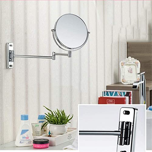 Miroir de maquillage double face grossissant avec bras articulé robuste et pivotant