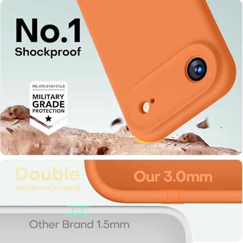 Image of LOVE 3000 Designed for iPhone Air Case, Premium Silicone [Compatible with Magsafe][Soft Anti-Scratch Microfiber Lining] Shockproof Protective Phone Case for Men Women 6.5 inch, Bright Orange