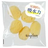 トイズファンの天然海綿 女性用 海外直輸入品 パフ メイク落とし サニタリー シルク種 (5個入SS, サイズ4【約4cm前後】)