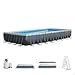 Intex 26374NP – Piscina Fuori Terra Ultra XTR Frame Rettangolare, Pompa Filtro 10500 L/h, Scaletta, Telo Base e Copertura, 54368 L, Acciaio e PVC, Grigio, 975x488x132 cm