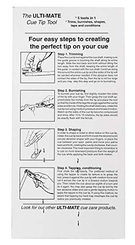 Ulti-Mate Pool Billiard Cue Tip Tool 5 In 1 Trimmer Burnisher Shaper Tapper Conditioner - Blue #TOP4