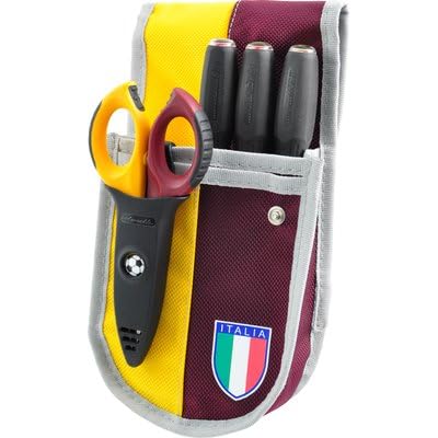 Intercable 19136-CR - Marsupio da elettricista Giallorosso - Squadra Giallorossa - con Giraviti SLIM e Forbice F1