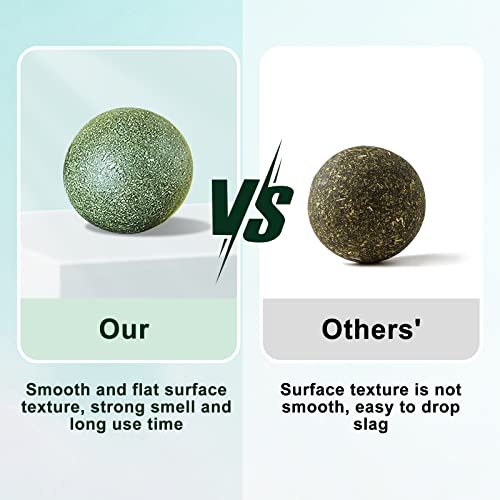Cat Toys，Catnip Toys Balls 4 Pcs ，Extra Cat Energy Ball, Natural Interactive Toy Edible Kitty Lick Toys For Cats Lick Teeth Cleaning Dental Cat Ball Toy, Catnip Balls For Cats Wall (Green) #TOP2
