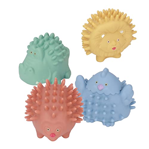 Juego de Bolas Sensoriales para Bebés Material de Vinilo 4 Piezas Bolas de Masaje de Palma con Formas Reconocimiento de Colores y el Desarrollo