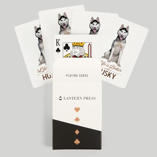 Lantern Press Husky, 52 Cartas Póker para Adultos miniatura 6