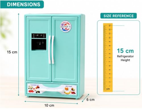 Image of BKDT Marketing Toy Refrigerator /Fridge Kitchenware Role Play Set Household Kitchen Appliance Miniature Toy for Kids with Accessories Like - Ice Trays, Butter Box,Kids Toys Fridge,